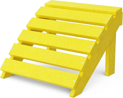 Wildridge Classic Footrest, Lemon Yellow - Outdoor Weather Resistant HDPE Ottoman for Adirondack Chair