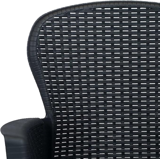 Balcony Furniture Outdoor Wicker Chair Patio Chairs for Patio, Porch, Backyard, Balcony, Poolside and Garden Patio Chairs 2 pcs with Cushion Anthracite Plastic Rattan Look
