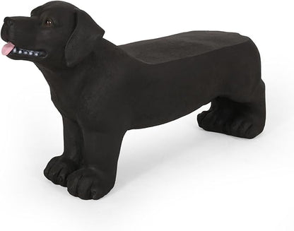 31” Black Dogs Bench, Dog Statue for Garden Front Porch, Patio, Park, Outside, Indoor, MGO, No Assembly (Dog)