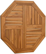 Octagonal Solid Teak Wood Table Top 27.6 x 27.6 Inch - Photo 4