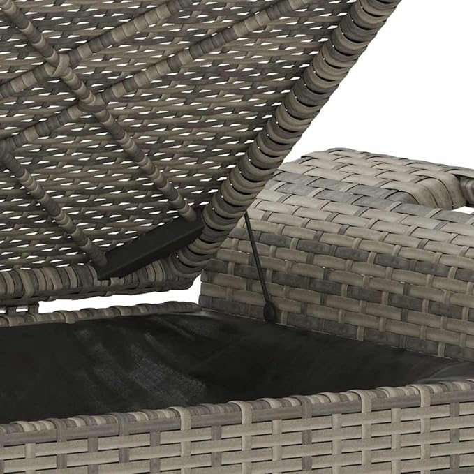 Garden Bench Grey Polyethylene Rattan Medium Garden Bench Yard Patio for Courtyard