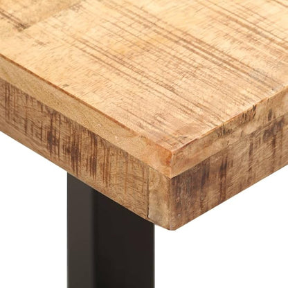 Industrial Entryway Bench 43.3 in Solid Mango Wood and Steel Rustic Modern Seating for Hallway Living Space Indoor Outdoor Use