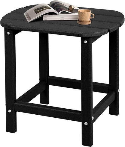Adirondack Outdoor Side Table - 16.5" Square 2-Tier Patio Table with Weatherproof HDPE Material | All-Weather, Low Maintenance Furniture for Poolside, Porch, Deck