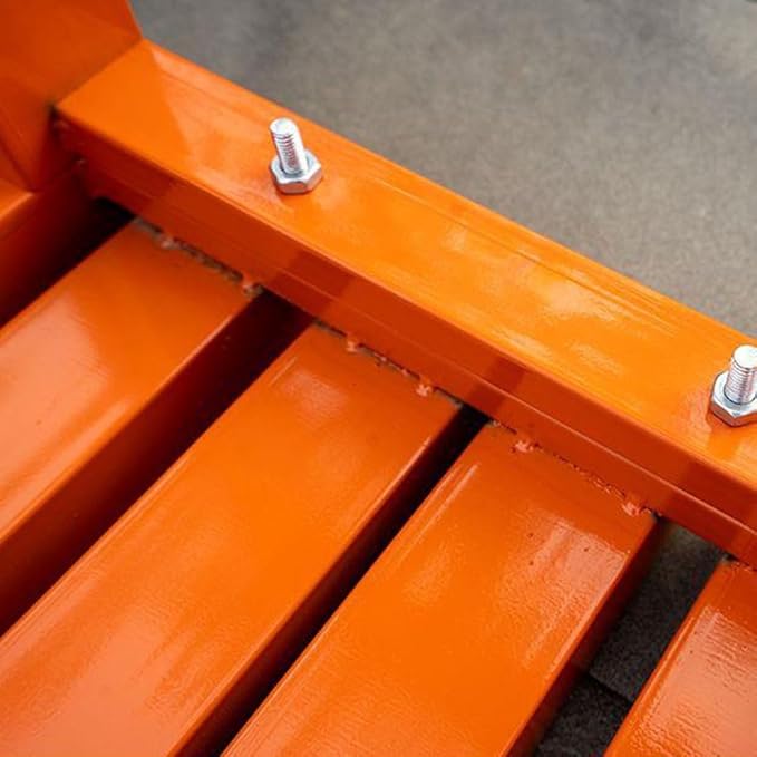 Outdoor Garden Bench Metal Park Seat Weatherproof 3-Person Deck Furniture Backless Furniture Seating for Front Porch,Lawn,Path,Yard(Orange,47.2 Inch)