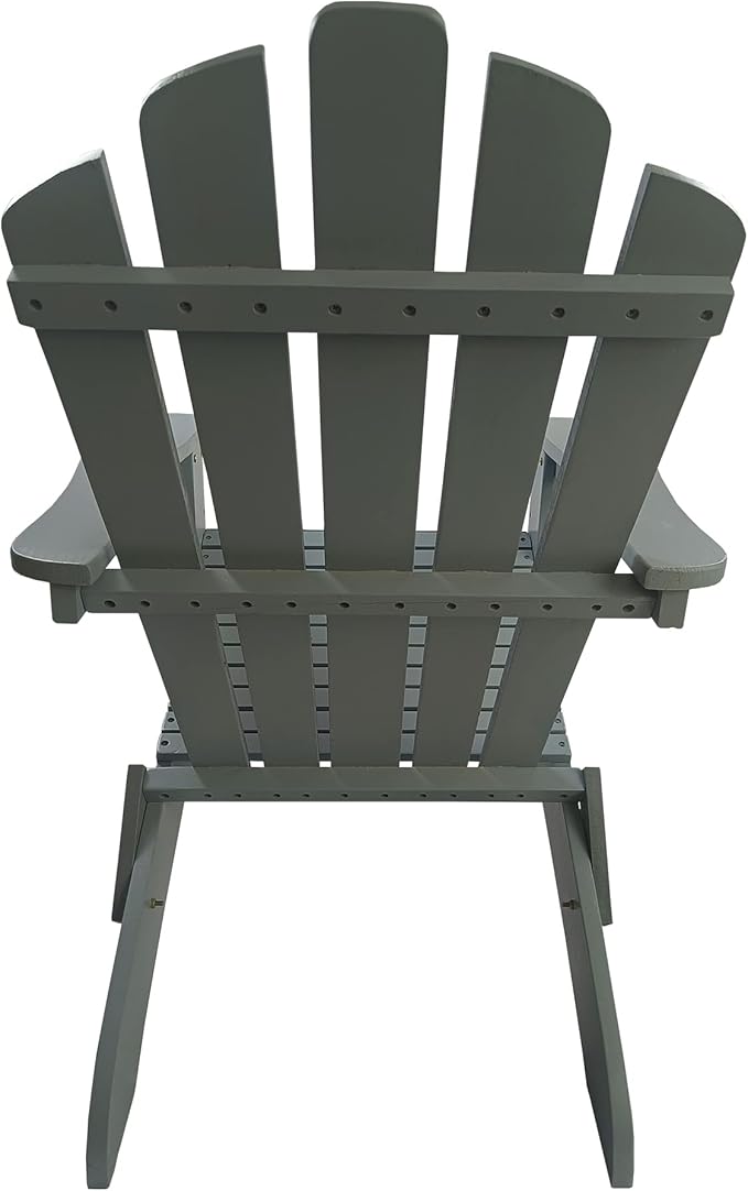 Outdoor or Indoor Wood Adirondack Chair, Foldable, Grey