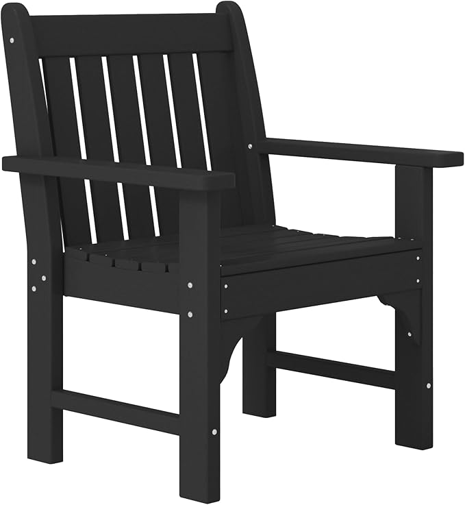 WestinTrends Malibu Outdoor Patio HDPE Adirondack Dining Arm Chair, Black