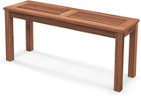 COSTWAY Outdoor Bench, 39.5” Backless Solid Wood Narrow Bench for Outside, Patio, Park, Garden & Front Porch (1) - Photo 1
