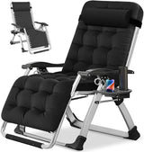 NAIZEA Padded Zero Gravity Chair, Folding Outdoor Lounge Chairs, Adjustable Reclining Camping Chairs with Cup Holder - Photo 1