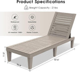 Outdoor Chaise Lounge Chair – 5-Position Adjustable Backrest, Waterproof Resin Wicker Sun Lounger for Pool, Patio - Photo 3