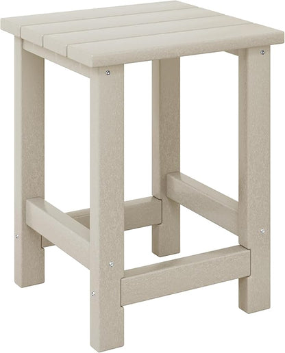 Costaelm Kids Outdoor Side Table, Small Patio HDPE Adirondack Square Table, Porch End Table for Outside Pool Garden, Sand