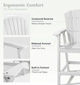 PASAMIC Tall Adirondack Chairs Set of 4, All-Weather HDPE Patio Chairs with Double Connecting Trays - Photo 4