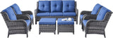 Rilyson Wicker Patio Furniture Set - 7 Piece Rattan Outdoor Sectional Conversation Sets with 1 Sofa - Photo 3