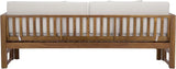 SAFAVIEH Outdoor Patio Furniture Collection - Napoli Brown & Cream Solid Wood Bench Convertible Daybed with Cushions - Photo 5