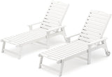 LUE BONA HDPS Chaise Lounge Chair Set of 2, Outdoor Pool Lounge Chairs with Adjustable Backrest - Photo 1