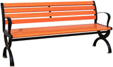 YSUEFIJO Metal Garden Benches, All-Weather Outdoor Bench, Wood Front Porch Benches, Cast Iron Steel Frame Chair - Photo 1