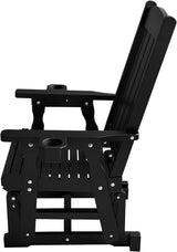 Fortune Candy Wooden Patio Glider for One Person, with High Back and Deep Contoured Seat, Solid Fir Wood - Photo 8