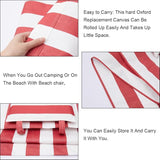 GORGECRAFT Beach Sling Chair Oxford Cloth with Pillow 44x17 Red and White Stripes Casual Lounge Lawn Chair Webbing - Photo 6
