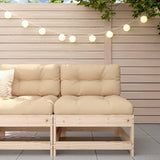 Rustic Solid Pine Outdoor Sofa Middle Section 24.4x24.4x27.8 in Brown Square Frame for Patio Balcony Garden Porch - Photo 1
