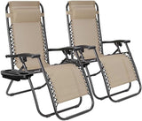 EZONE Zero Gravity Lounge Chairs Outdoor Adjustable Reclining Patio Chair Steel Mesh Folding Recliner for Pool Beach - Photo 1