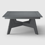 WestinTrends Avalon Modern Low Outdoor Patio Square HDPE Coffee Table, Gray - Photo 4