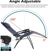 VINGLI Upgraded Zero Gravity Chair Set of 2 Lounge Outdoor Chairs with Trays and Pillows - Photo 4