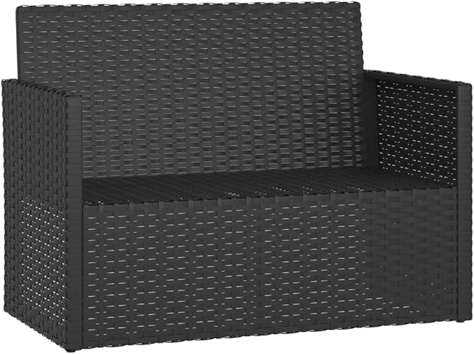 Patio Bench with Cushions Gray 41.3" Poly Rattan Outdoor Benches Garden Benches Outdoor Bench for Park Garden Patio and - Photo 4