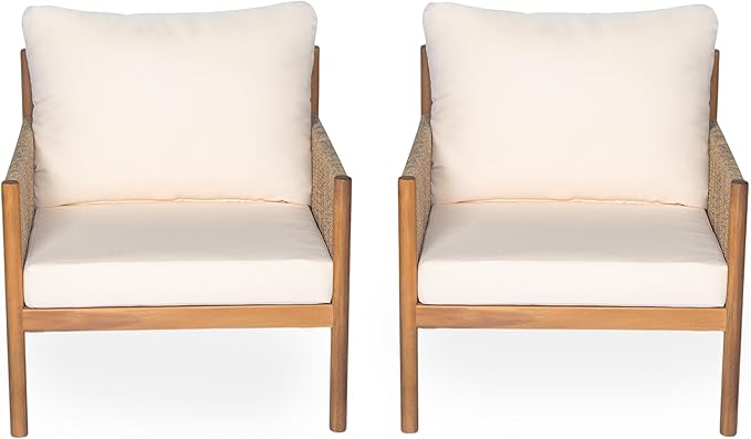 Christopher Knight Home Barris Lounge Chair Outdoor Set of 2, Patio Accent Chair, Comfy Reading Extra Seat - Photo 5