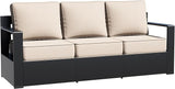 Aluminum Patio Sofa - 3-Seater Outdoor Couch with 6" Thick Removable Cushions, All-Weather Metal Frame - Photo 1