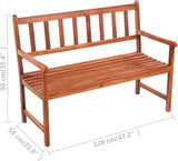 Patio Bench with Cushion, Outdoor Garden Bench, Wooden Bench, Bench with backrest and armrests, Easy to Clean for Parks - Photo 2