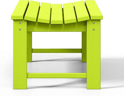 WestinTrends Malibu Outdoor Bench, All Weather Resistant Poly Lumber Backless Patio Garden Bench, Adirondack Curved Bench Seat for Comfort, Lime