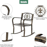 Outdoor Patio Rocking Chair, Rocking Chairs Adult Patio Carved Vintage Outdoor Indoor - Photo 7