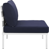 Modway EEI-2600-WHI-NAV Harmony Outdoor Patio Aluminum, Armless Chair, White Navy - Photo 4