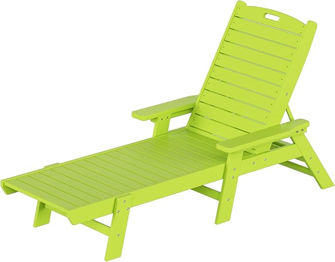 WestinTrends Malibu Poly Reclining Chaise Lounge Lime - Photo 8