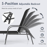 Nightcore Chaise Lounge Chair Outdoor, Pool Chair with 5 Adjustable Backrest, Patio Lounge Chairs with Breathable Fabric - Photo 3