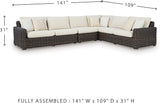 Signature Design by Ashley Kimora Right-Arm Facing Contemporary 4-Piece Outdoor Sectional with Cushion and 6 Throw - Photo 3