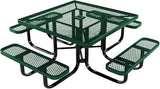 COATEDOUTDOORFURNITURE Heavy-Duty Portable Outdoor Kids Table with Umbrella Hole, Expanded Metal Kids Picnic Table - Photo 1