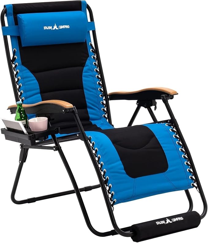Amopatio Oversized Padded Zero Gravity Chair with Cup Holder - Photo 1