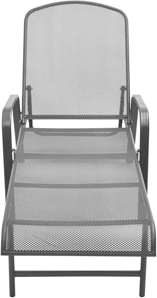 Sun Lounger Chair,Outdoor Chaise Lounge, Sun Relaxing Chaise Lounge Beach Chaise Lounge Sun Lounger Steel Anthracite for Poolside Garden Balcony Patio Yard