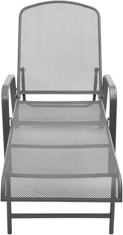 Sun Lounger Chair,Outdoor Chaise Lounge, Sun Relaxing Chaise Lounge Beach Chaise Lounge Sun Lounger Steel Anthracite for Poolside Garden Balcony Patio Yard
