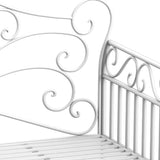 45in Cast Iron Classic Garden Bench Cream White Finish Durable Rust Resistant Weatherproof Heavy Duty Premium - Photo 7