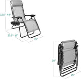 Best Choice Products Set of 2 Adjustable Steel Mesh Zero Gravity Lounge Chair Recliners w/Pillows and Cup Holder Trays - Photo 3