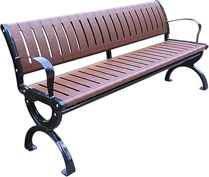 Metal Garden Benches for Outdoors Front Porch Chairs Weatherproof Patio Bench with Cast Aluminum Frame for Backyard, Deck, Lawn, Poolside, Outdoor Furniture(120 * 52 * 72cm)