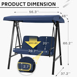 AECOJOY Outdoor Patio Swing Chair for Adults, 2-Seat Porch Swings with Adjustable Canopy - Photo 5