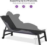 PURPLE LEAF 6-Piece Patio Chaise Lounge Outdoor Pool Lounge Chairs with Adjustable Backrest and Side Tables Aluminum - Photo 8