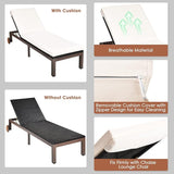 HAPPYGRILL Patio Chaise Lounge Chair Outdoor Rattan Lounger Recliner Chair Adjustable Position Folding Wicker Lounge - Photo 7