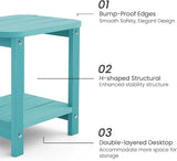 2-Tier Outdoor Side Table, 16" Adirondack Small Side Table All Weather Resistant, Patio End for Outside or Indoor, Patio - Photo 4
