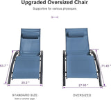 PURPLE LEAF Patio Oversized Chaise Lounge Chair Set with Side Table Pool Adjustable Recliner Chairs for Outside Beach - Photo 2