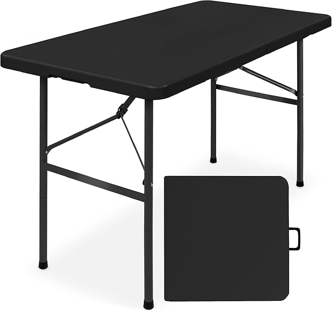 Best Choice Products 4ft Plastic Folding Table, Indoor Outdoor Heavy Duty Portable w/Handle, Lock for Picnic, Party - Photo 1