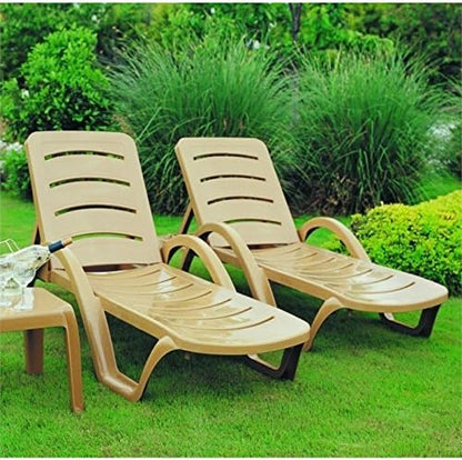Compamia Sunrise Pool Chaise Lounge in Teak Brown (Set of 4)
