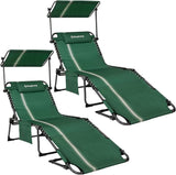 KingCamp 2 Pack Lounge Chair Outdoor with Canopy & Face Hole - Photo 1